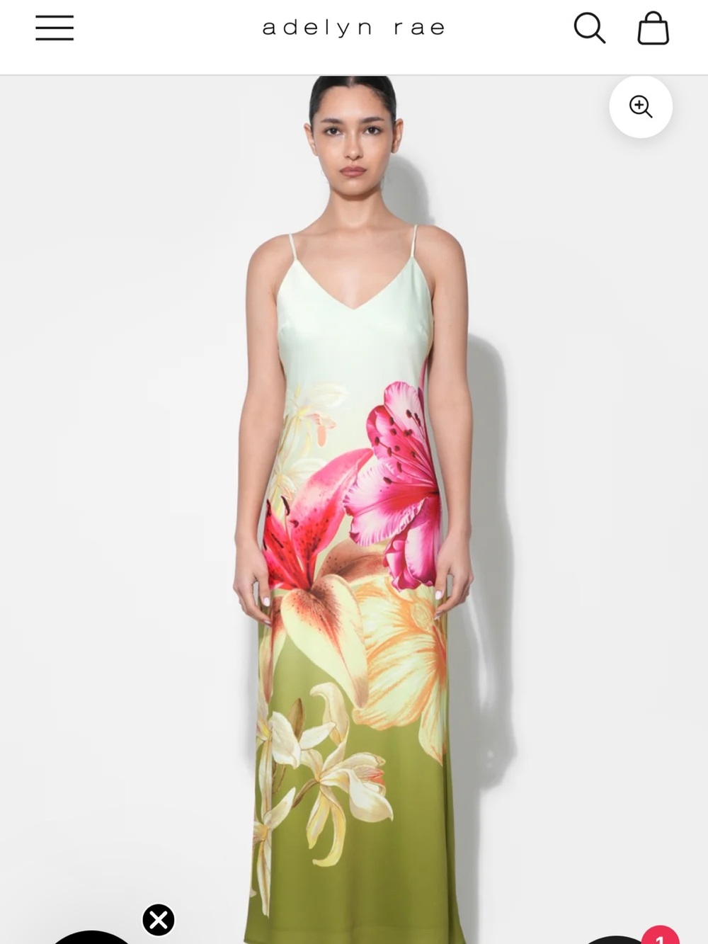 Adelyn Rae Mint, Pink & Olive Floral Slip Maxi Dress